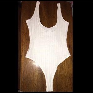White Ribbed Bodysuit